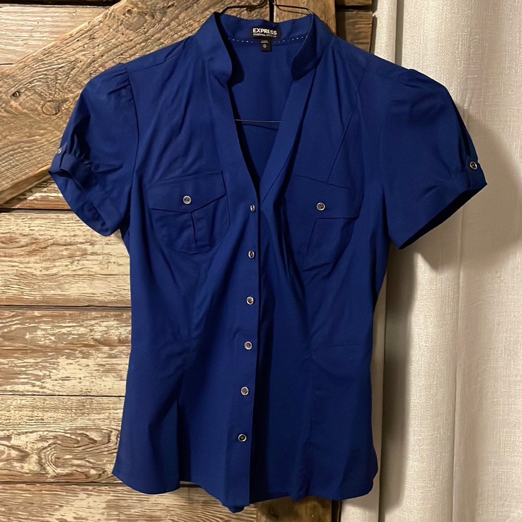 Express Blue Blouse, Xs